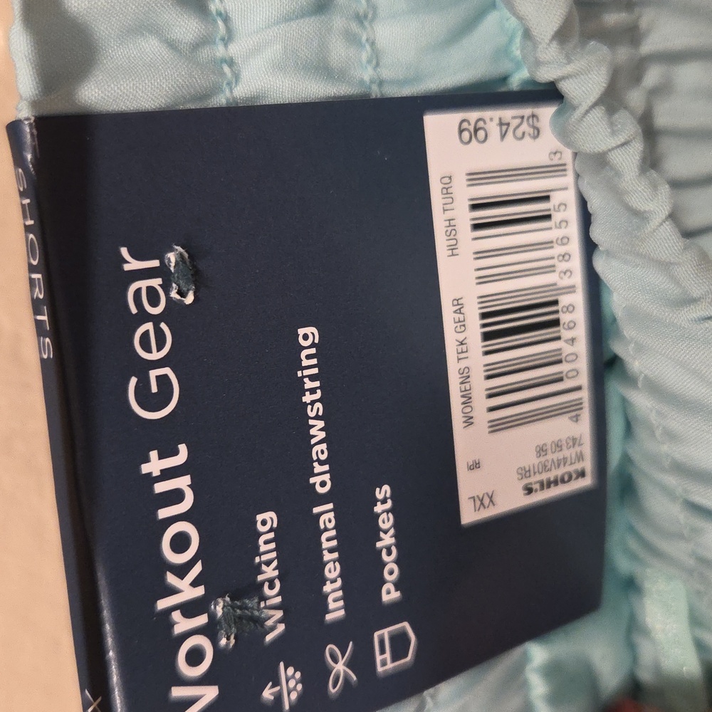Tek Gear Women's Soft BabyBlue/Seafoam Athletic Shorts Sz XXL - Picture 3 of 5
